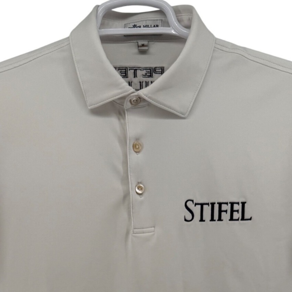 Peter Millar Summer Comfort Polo Shirt M White Keith Mitchell PGA Tour Issue